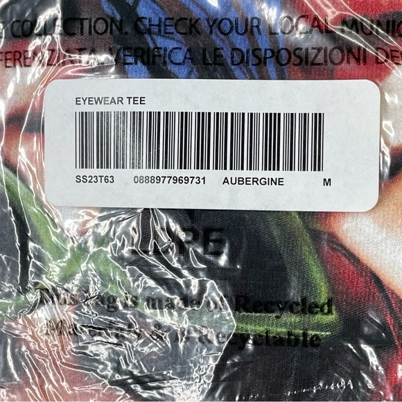 Supreme Eyewear Tee Shirt Mens Medium Size Eggplant Color - Picture 5 of 5